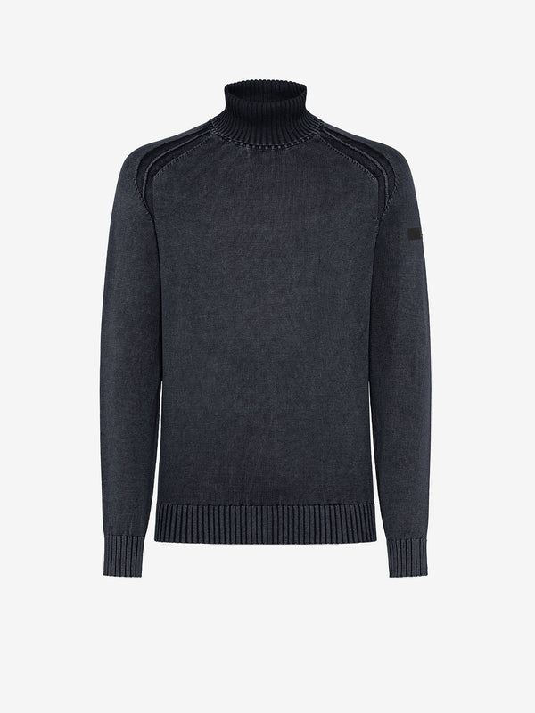 Girocollo cotton techno wash turtleneck