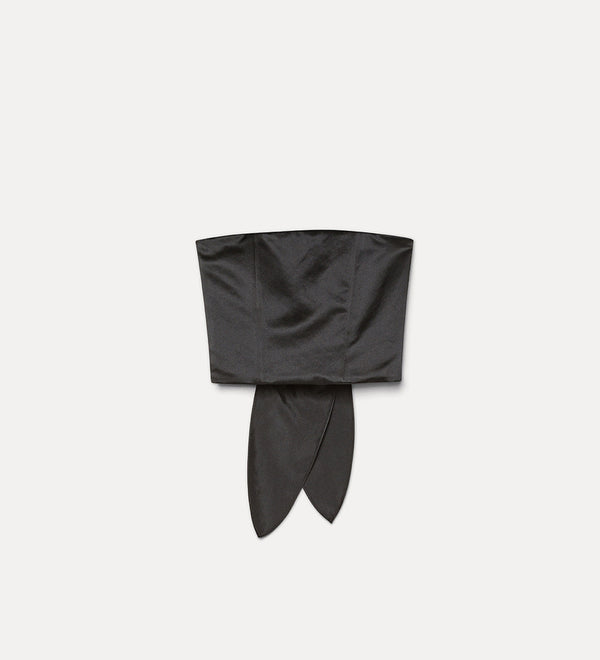 Top bustier in duchesse con fusciacca