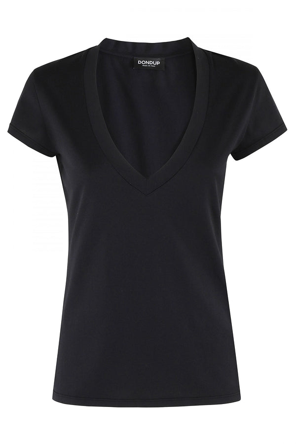 T-shirt scollo V regular in jersey