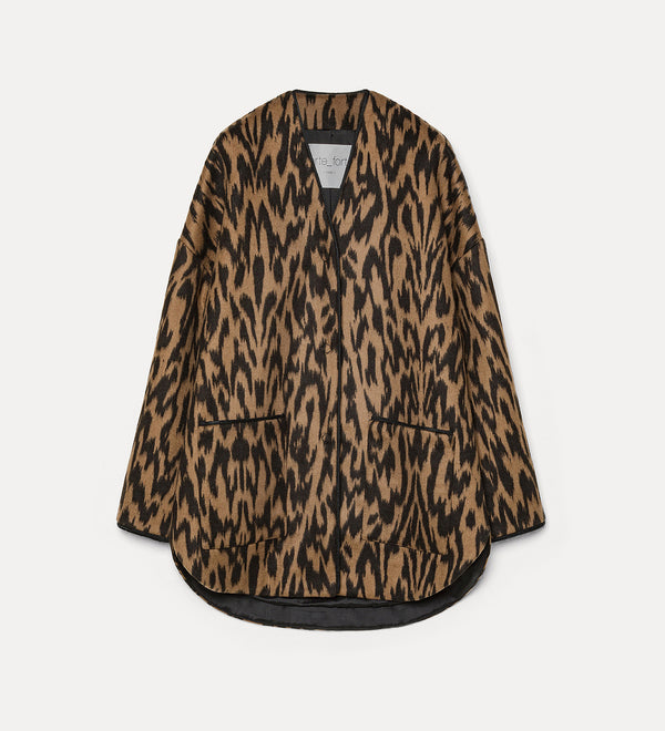 Giaccone in panno con effetto “moiré”