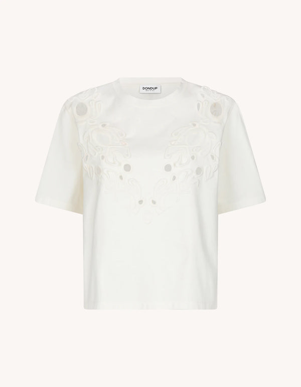 T-shirt girocollo cropped in jersey