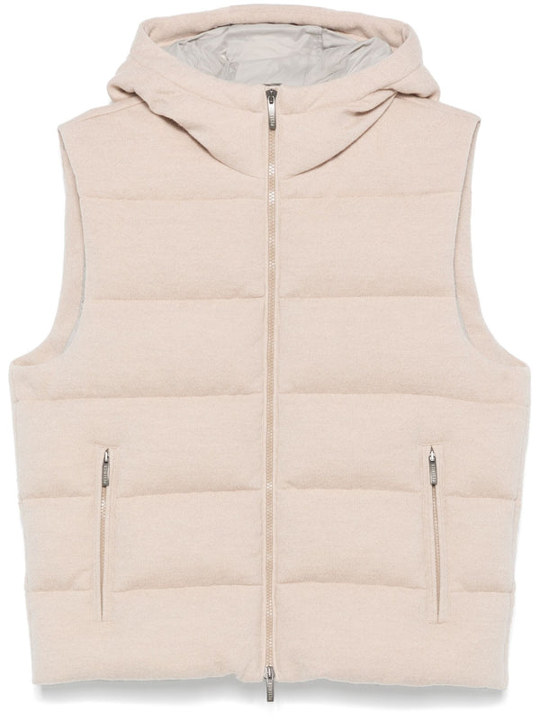 Gilet in piuma in lana e cashmere