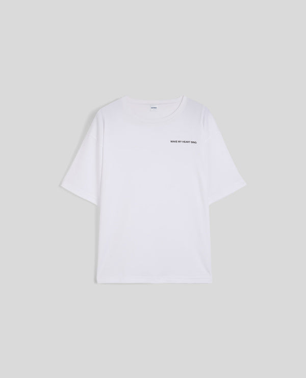 T-Shirt con stampa "Make My Heart Sing"