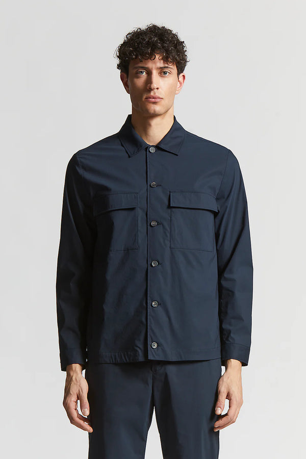 Overshirt in tela leggera di cotone stretch