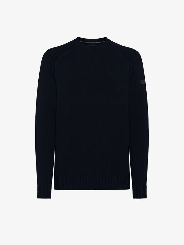 Girocollo cotton plain round knit